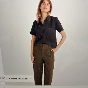 Madewell Denim short sleeved button up shirt lunar